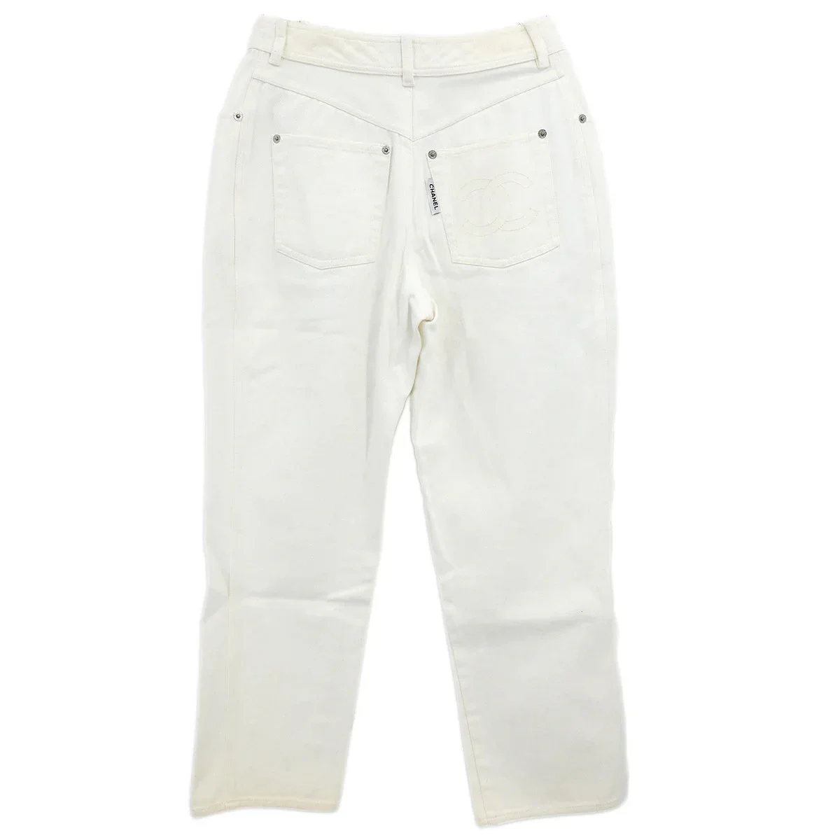 Chanel Long Denim Pants White #36 - Image 2