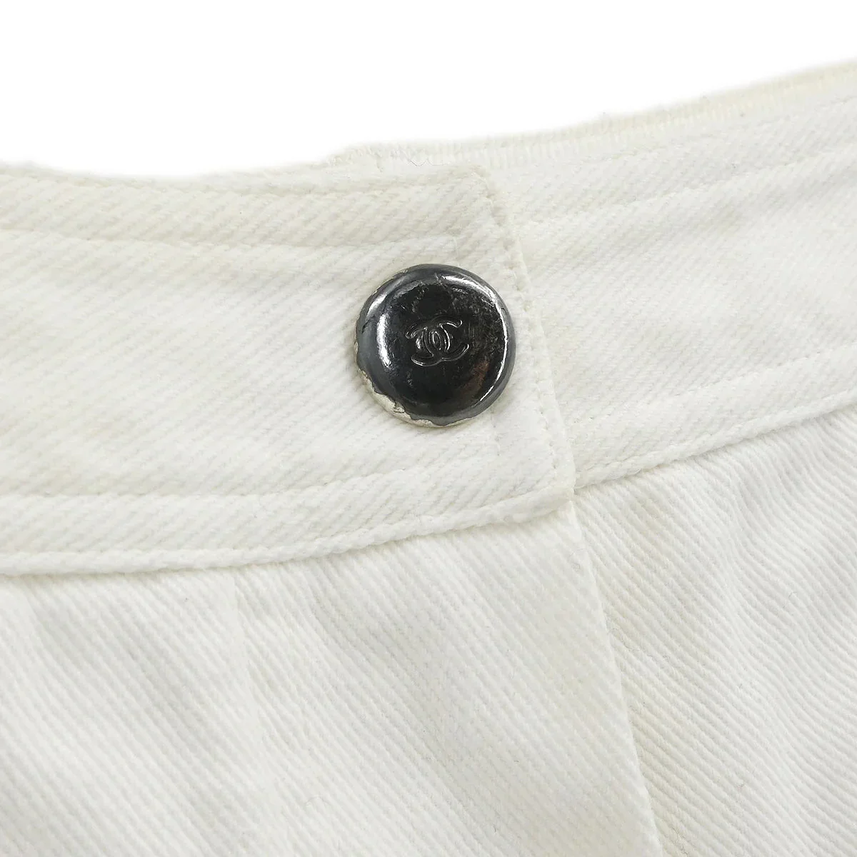 Chanel Long Denim Pants White #36 - Image 3