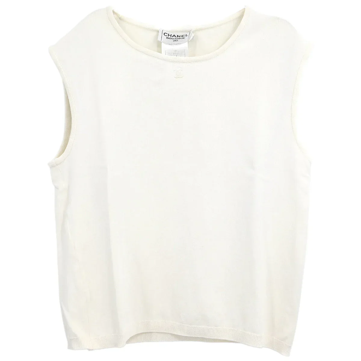 Chanel 1998 Sleeveless Top White #42