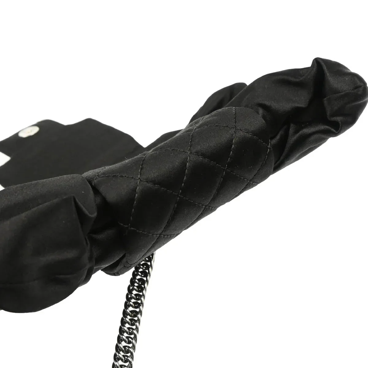 Chanel 2006-2008 Black Satin Bow Shoulder Bag - Image 5