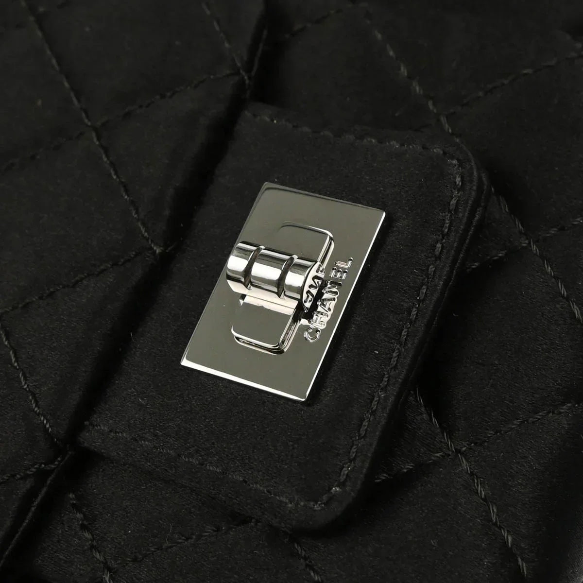 Chanel 2006-2008 Black Satin Bow Shoulder Bag - Image 6