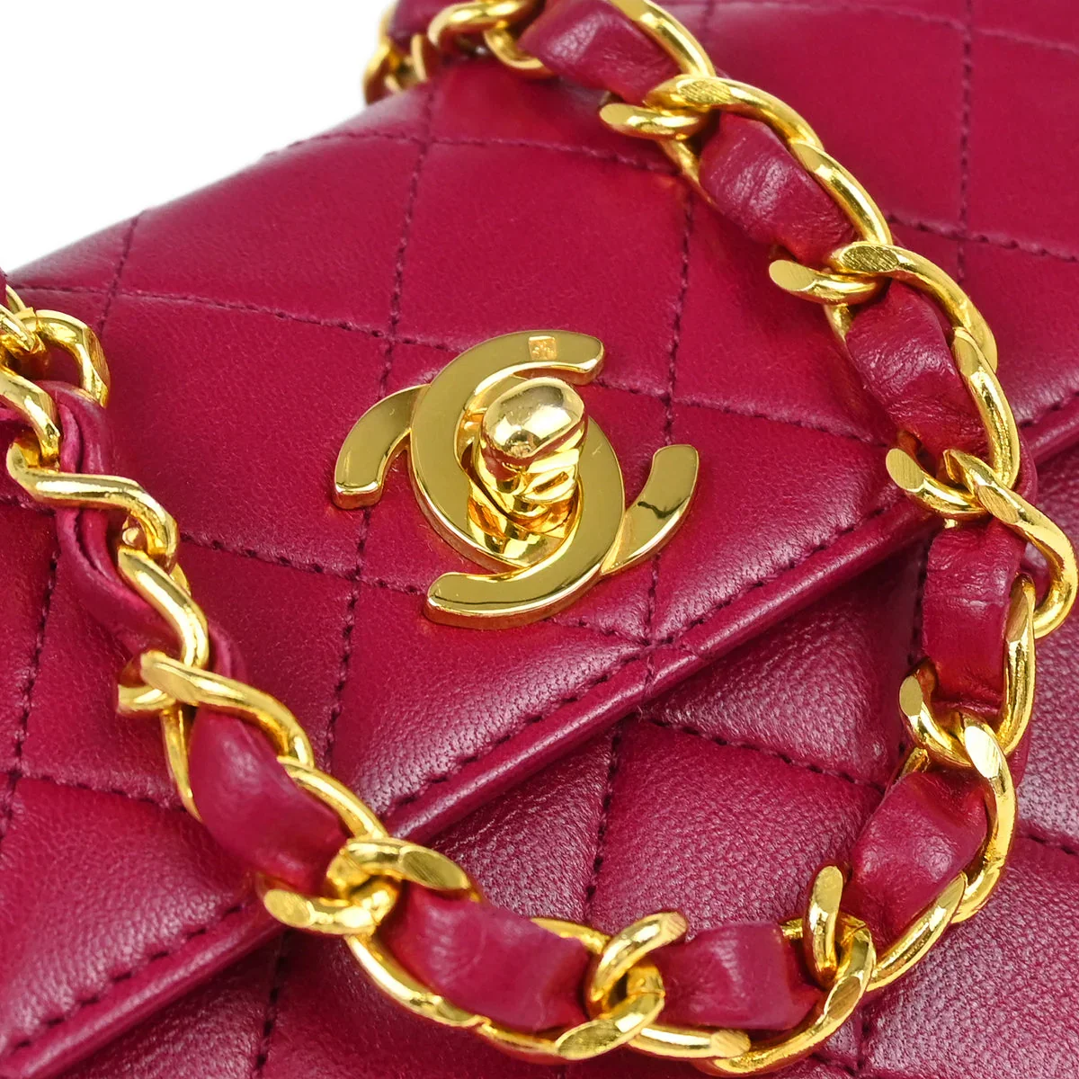 Chanel 1989-1991 Purple Lambskin Single Flap Shoulder Bag - Image 3