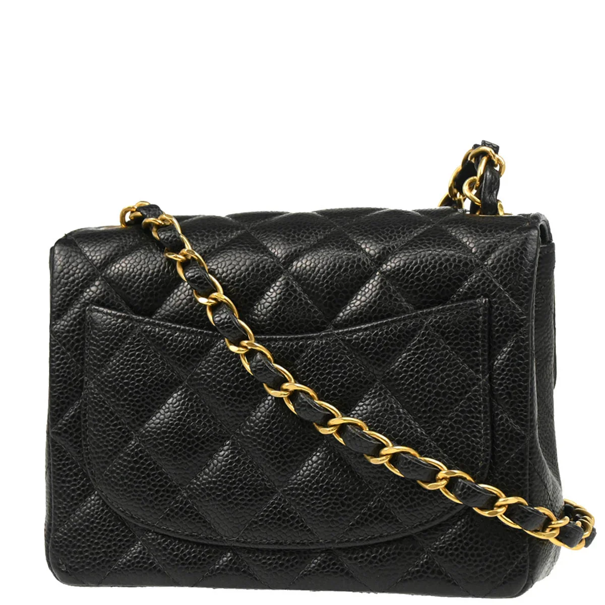 Chanel 2003-2004 Black Caviar Mini Classic Square Flap Bag 17 - Image 2