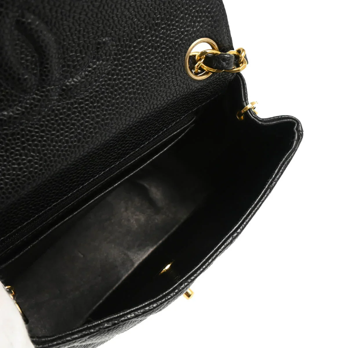 Chanel 2003-2004 Black Caviar Mini Classic Square Flap Bag 17 - Image 4