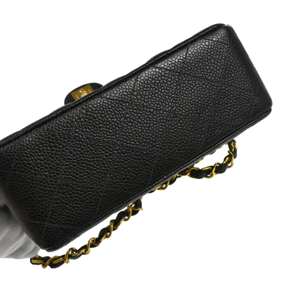 Chanel 2003-2004 Black Caviar Mini Classic Square Flap Bag 17 - Image 5