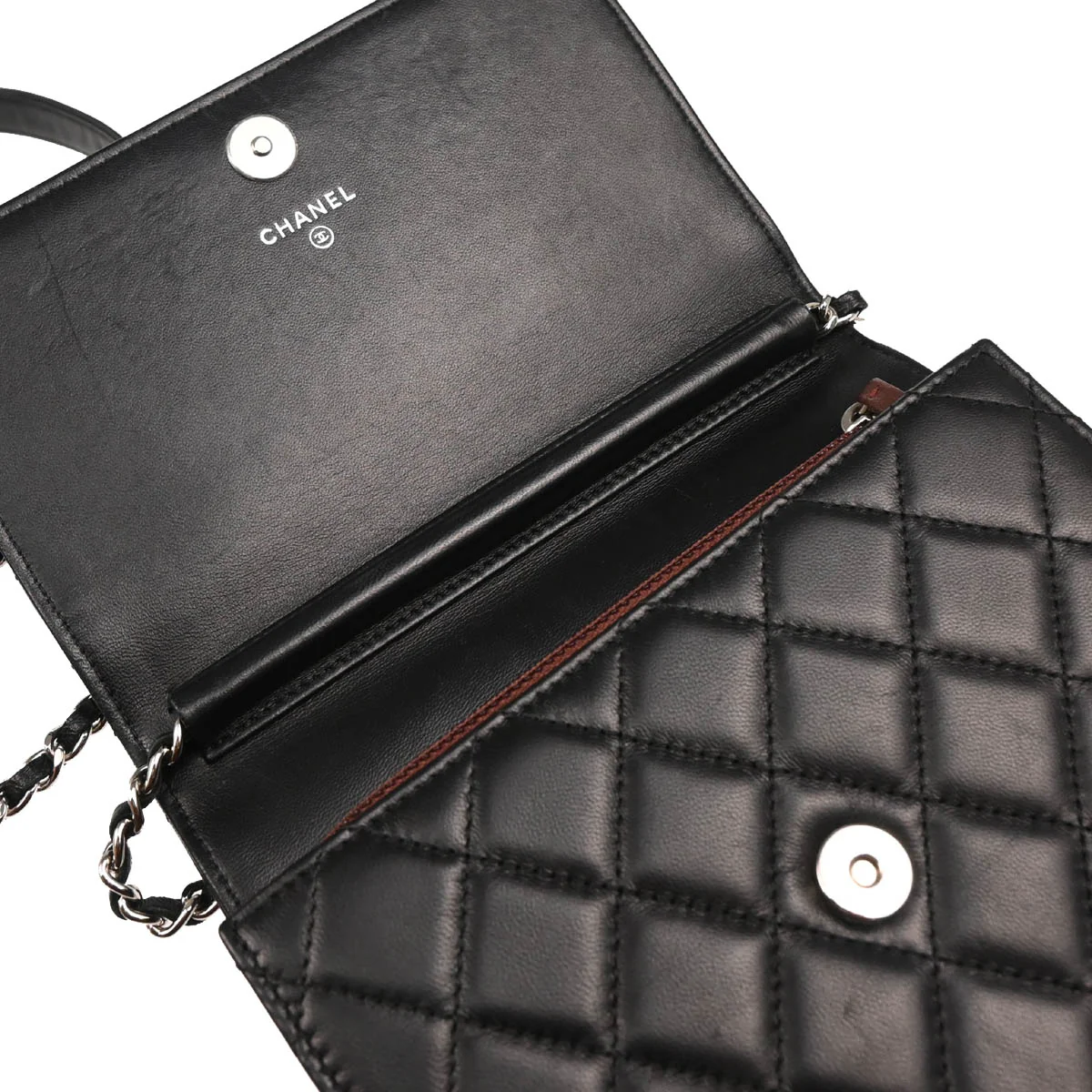 Chanel 2017-2018 Black Lambskin WOC Shoulder Bag - Image 8