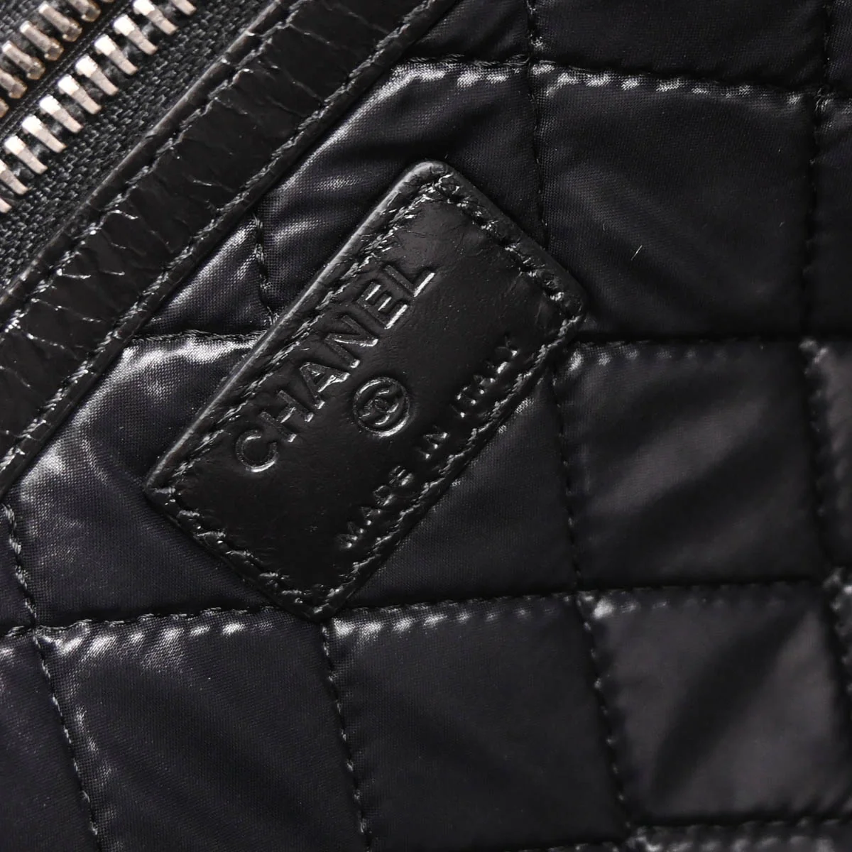 Chanel 2014-2015 Black Calfskin Je Ne Suis Pas En Solde Pouch Clutch Bag - Image 9