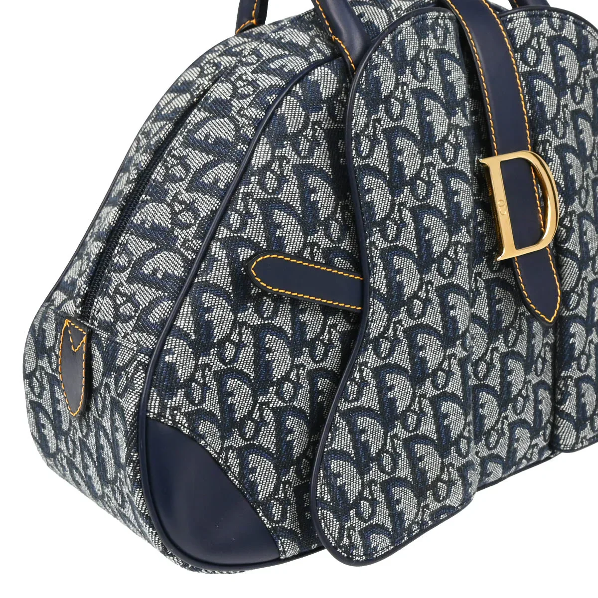 Christian Dior 2000 Navy Double Saddle Trotter Handbag - Image 3