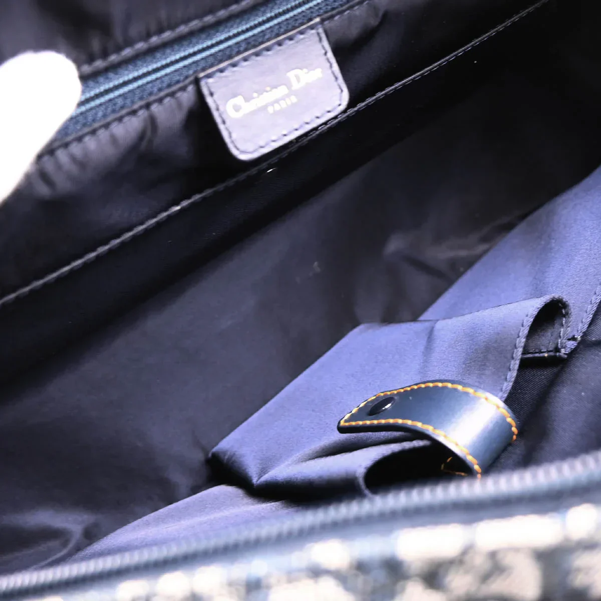 Christian Dior 2000 Navy Double Saddle Trotter Handbag - Image 8