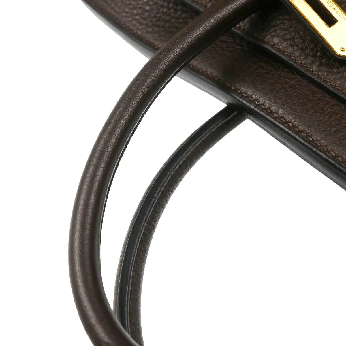 Hermes Chocolat Taurillon Clemence Birkin 40 Handbag - Image 7