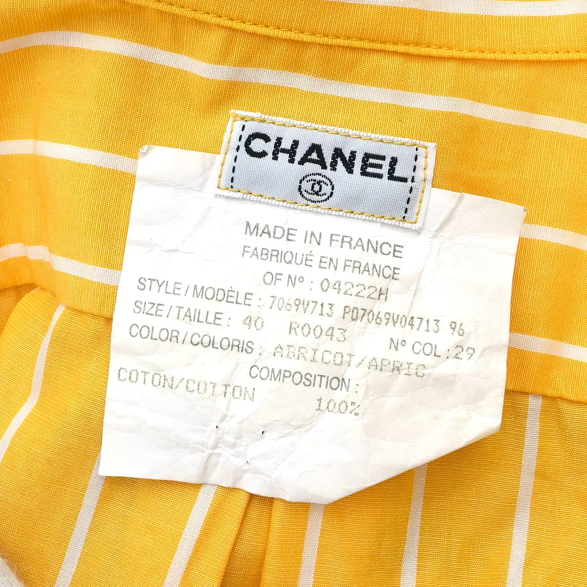Chanel Blouse Shirt Yellow #40 - Image 9