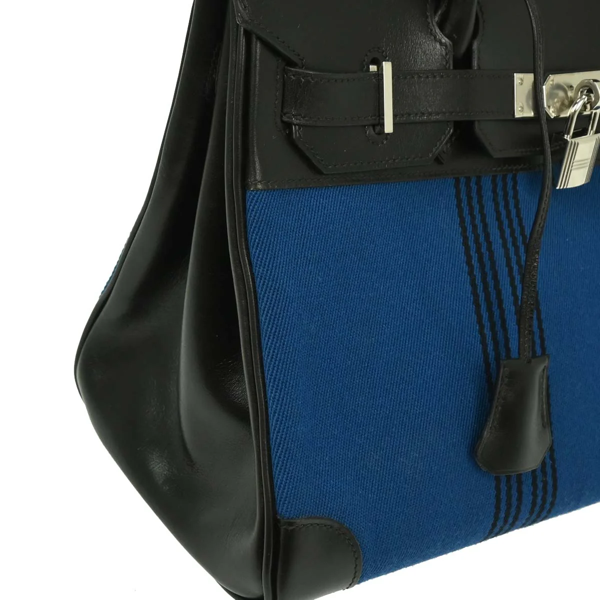 Hermes Blue Black Toile Potamus Boxcalf Birkin 30 Handbag - Image 3