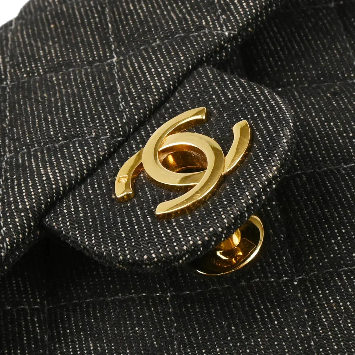Chanel 1997-1999 Black Denim Mini Classic Square Flap Bag 17 - Image 6