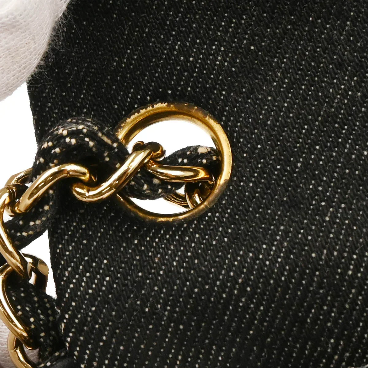 Chanel 1997-1999 Black Denim Mini Classic Square Flap Bag 17 - Image 8