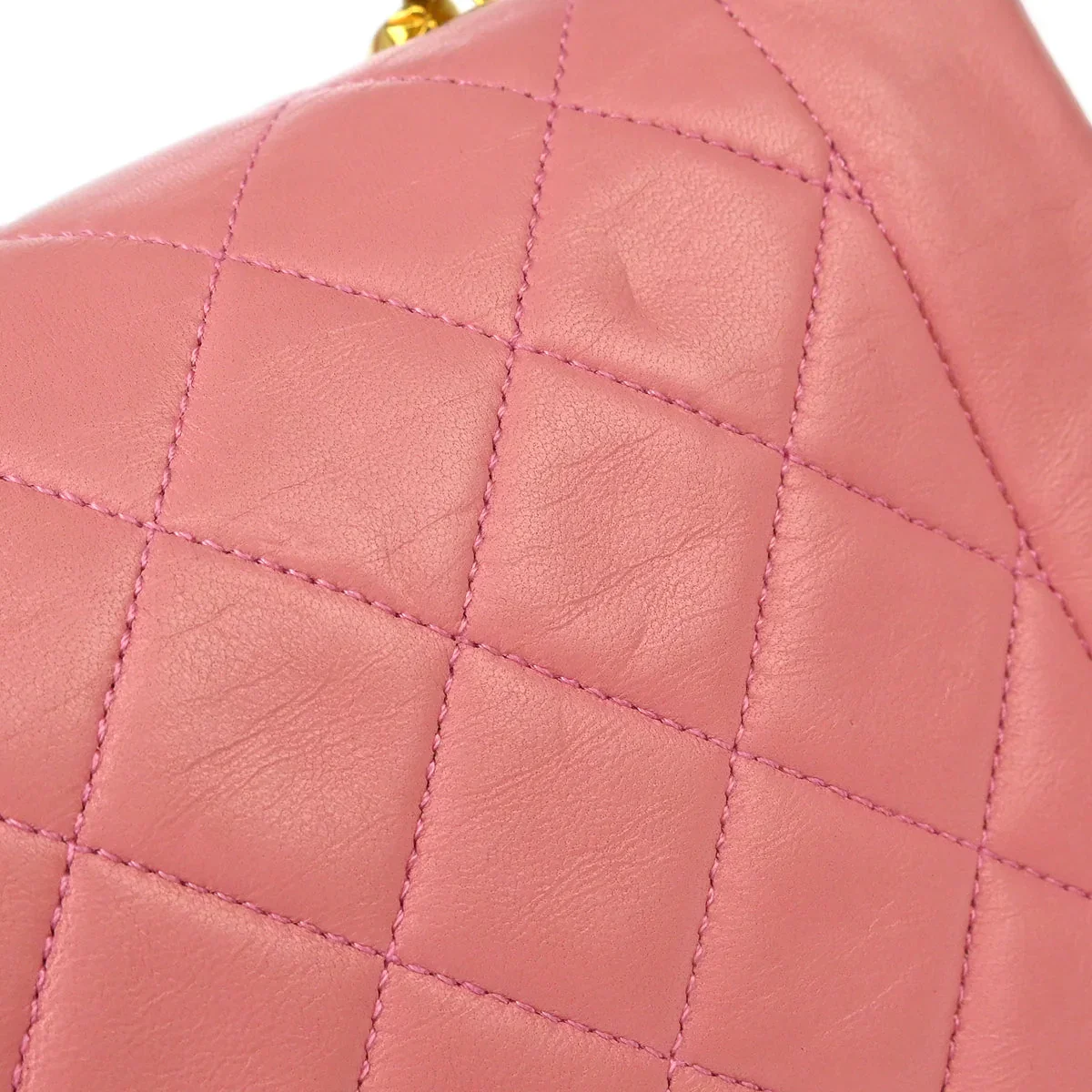 Chanel 1989-1991 Pink Lambskin Shoulder Bag - Image 6