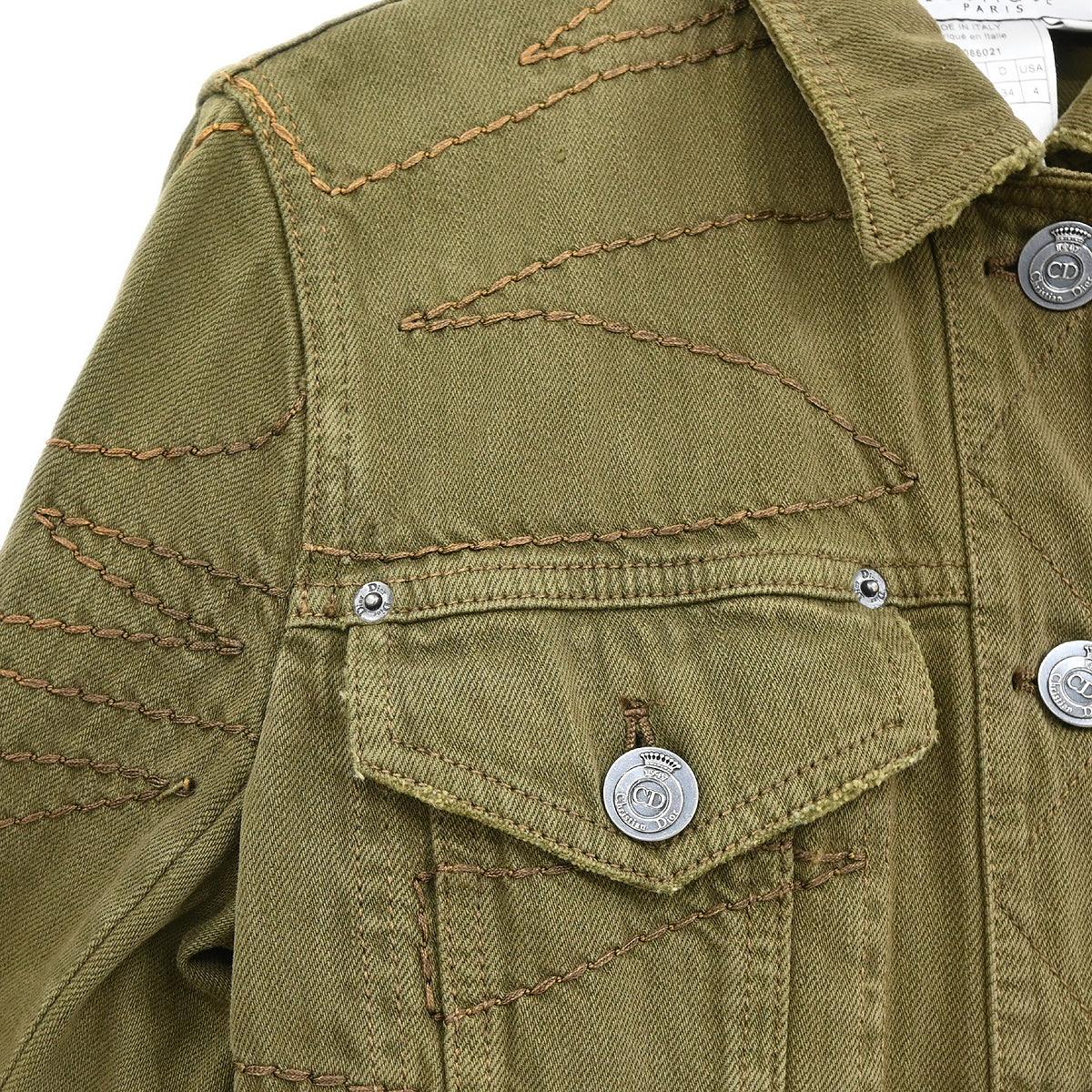 Christian Dior 2006 Denim Jacket Khaki #40 - Image 4