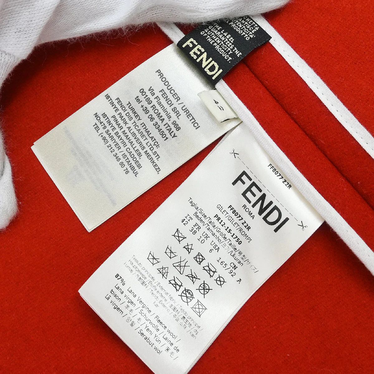 Fendi Sleeveless Jacket Red #42 - Image 9