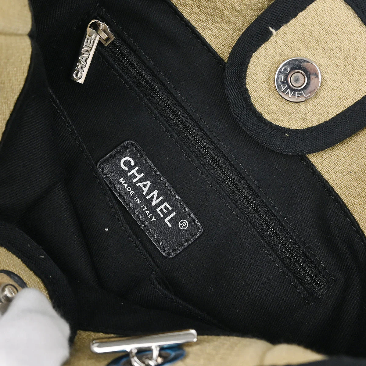 Chanel 2012 Beige Canvas Mini Deauville Shoulder Tote Bag - Image 9