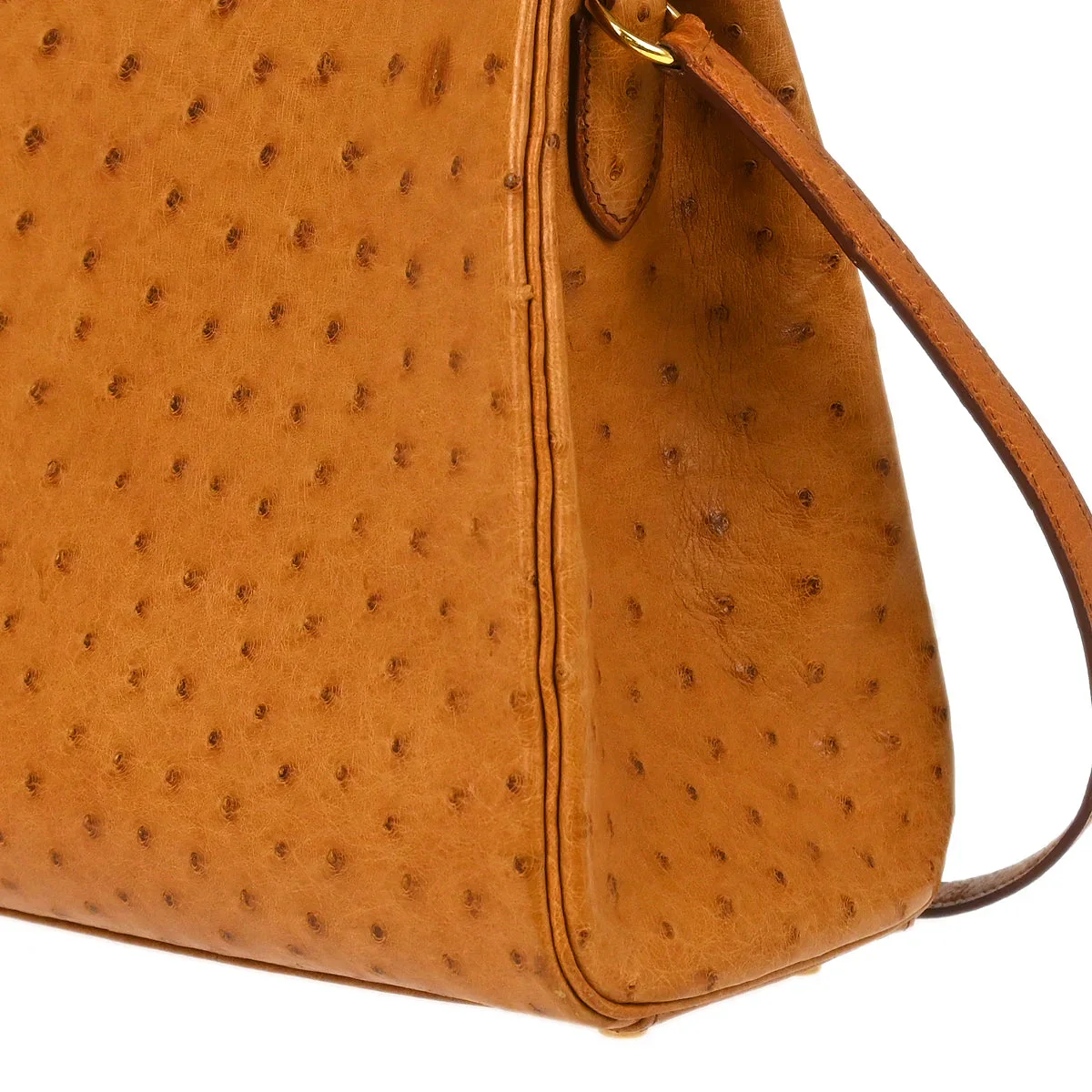 Hermes 2002 * Chestnut Ostrich Kelly Sport MM Shoulder Bag - Image 3