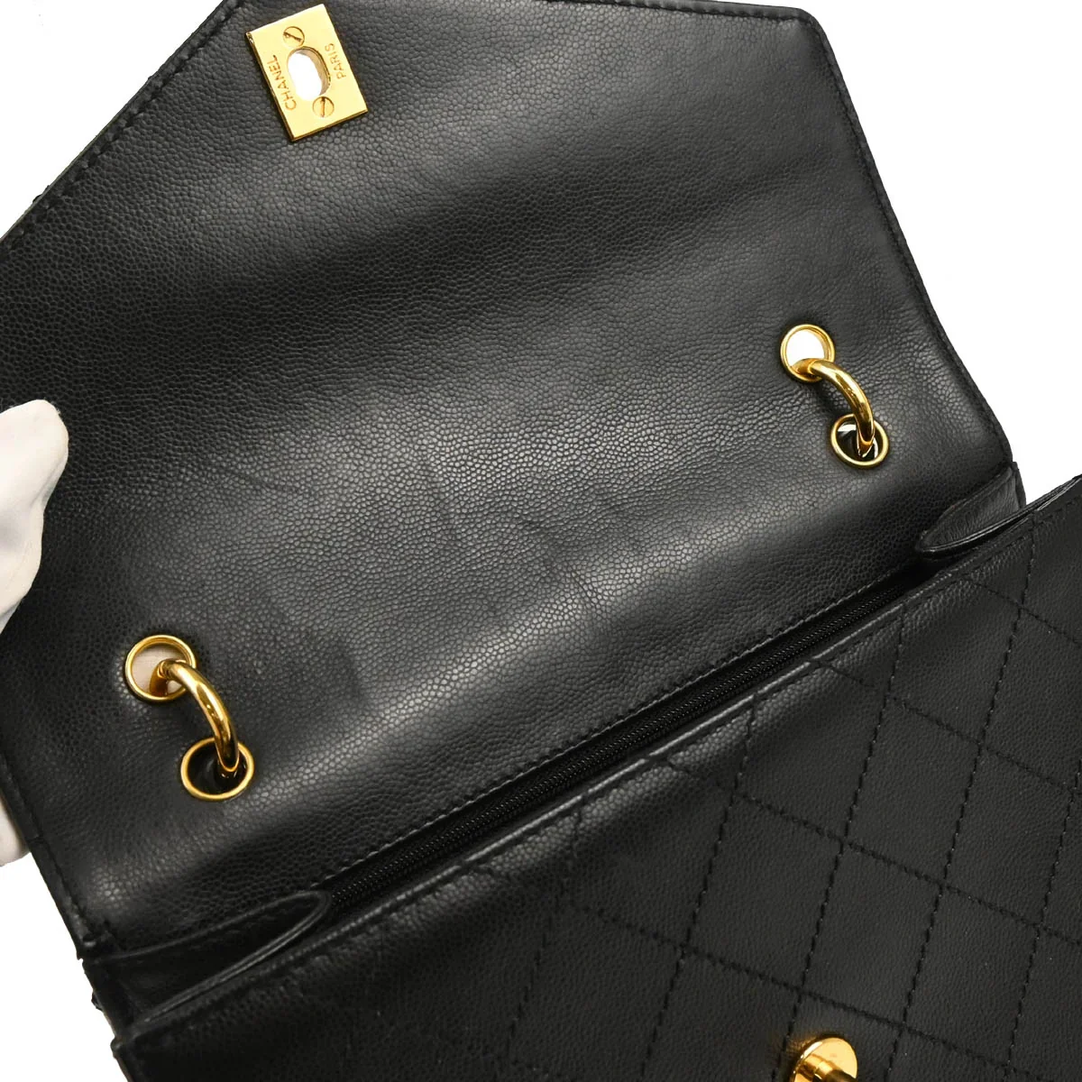 Chanel Black Caviar Handbag - Image 8