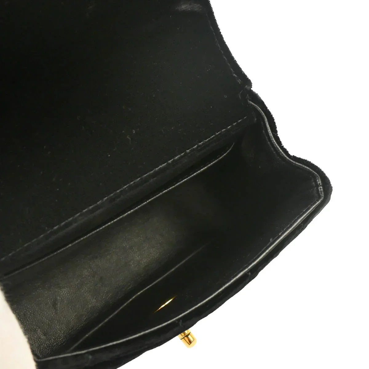 Chanel 1991-1994 Black Velvet Mini Square Handbag - Image 4