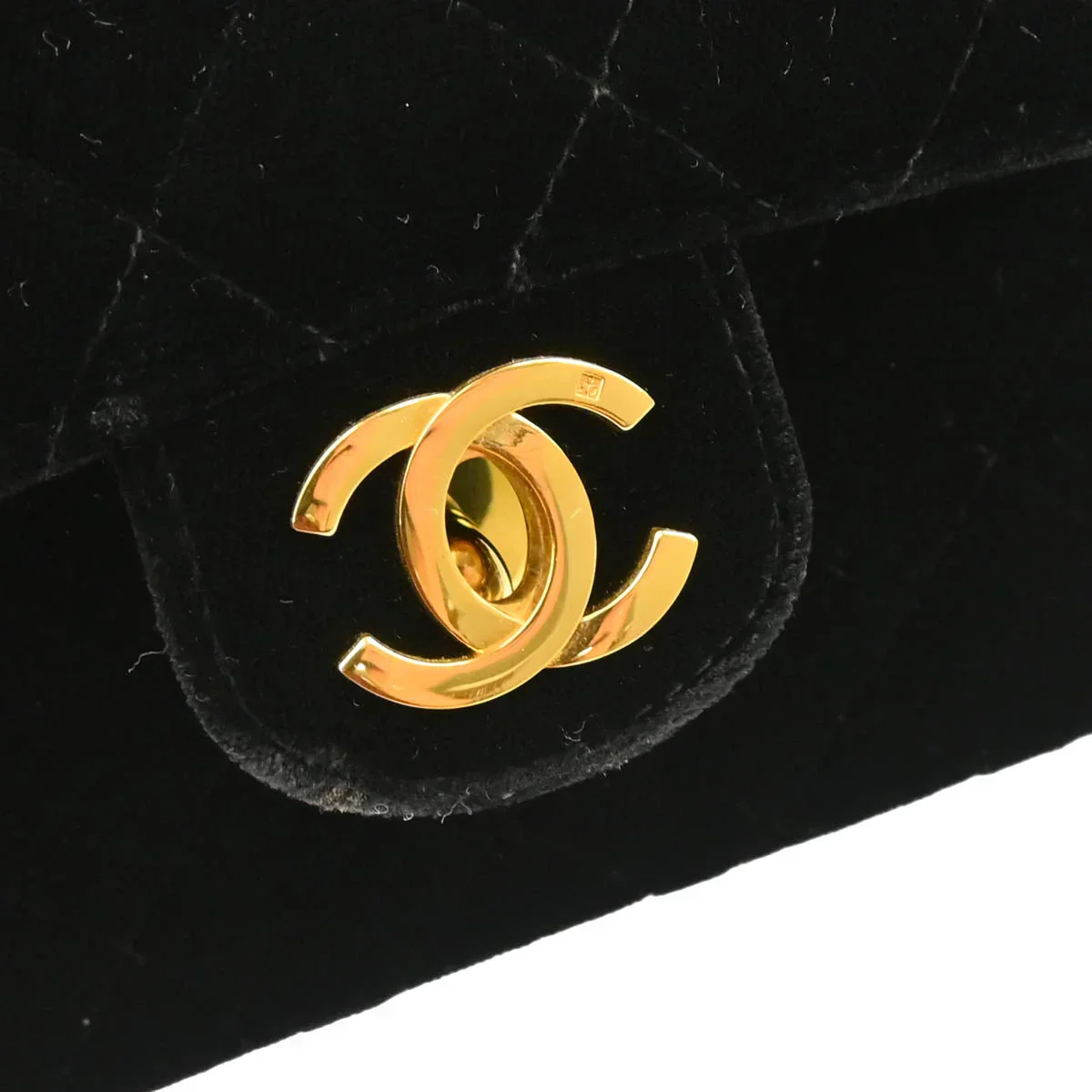 Chanel 1991-1994 Black Velvet Mini Square Handbag - Image 6