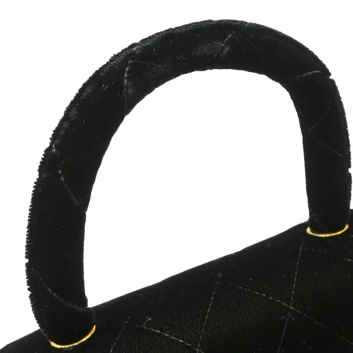Chanel 1991-1994 Black Velvet Mini Square Handbag - Image 7