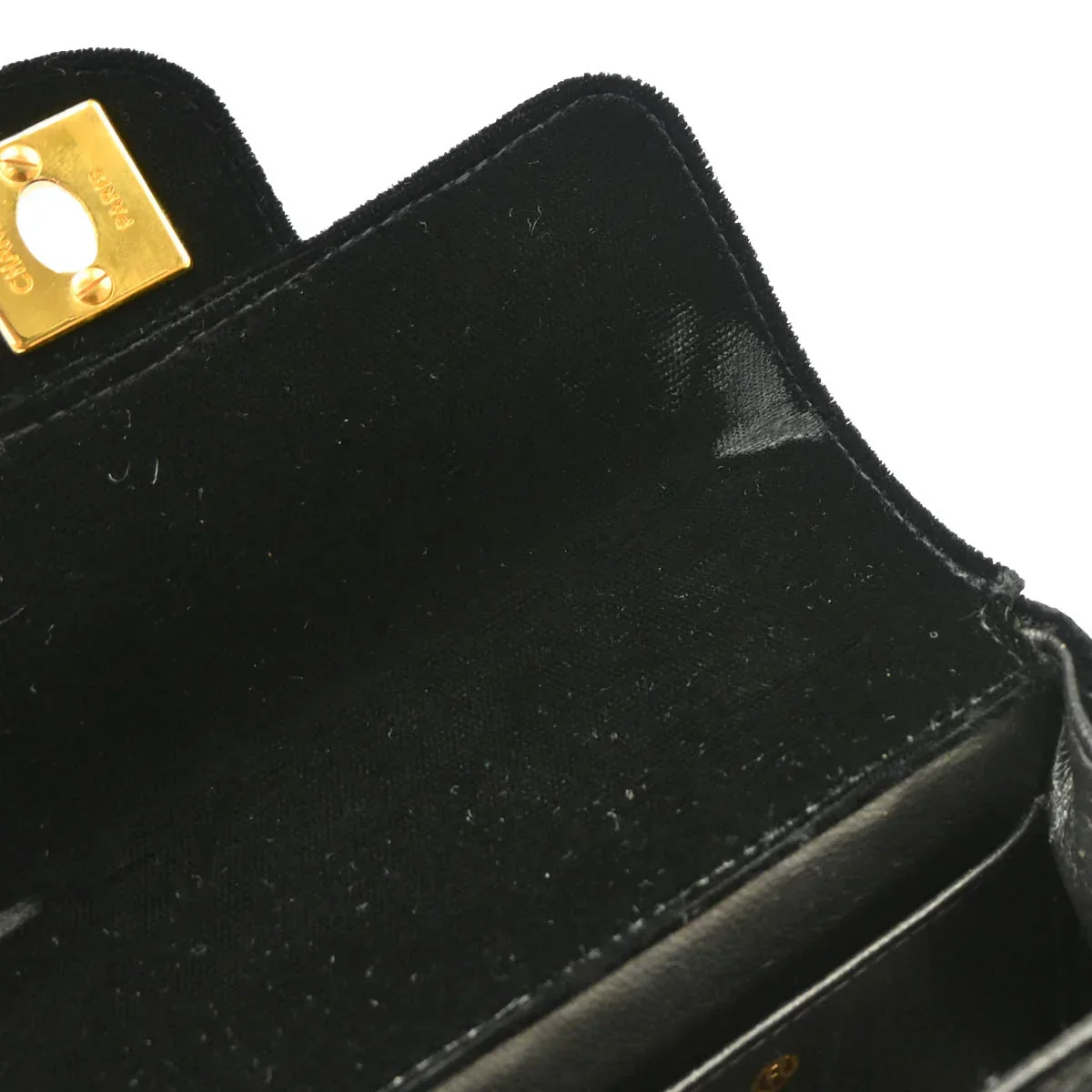 Chanel 1991-1994 Black Velvet Mini Square Handbag - Image 8
