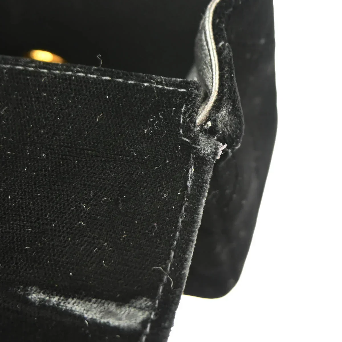 Chanel 1991-1994 Black Velvet Mini Square Handbag - Image 9
