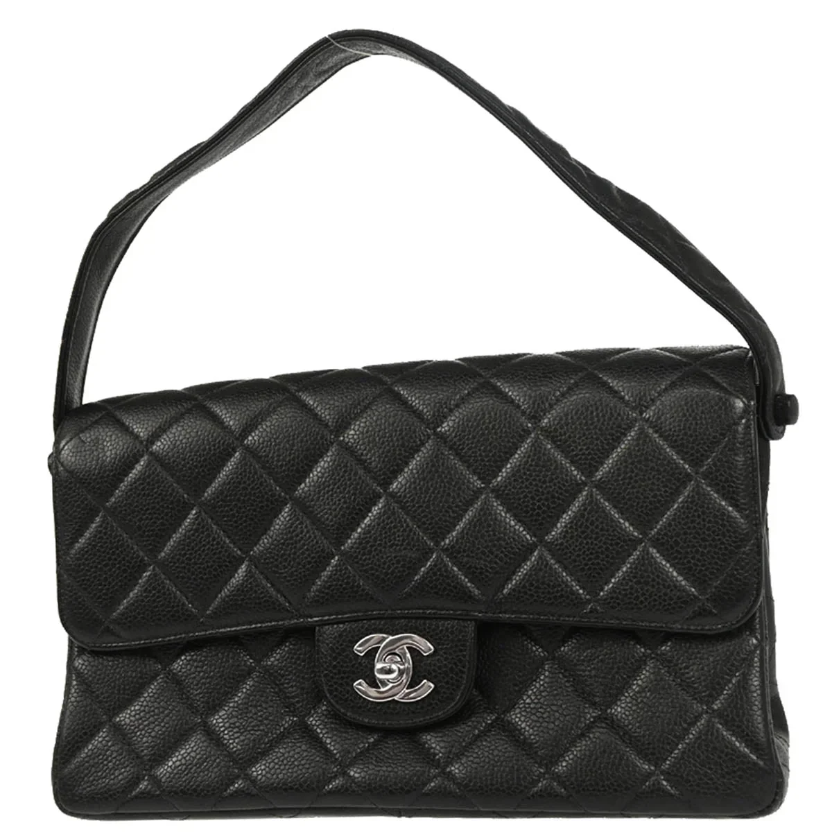 Chanel Black Caviar Double Sided Classic Flap Shoulder Bag - Image 2