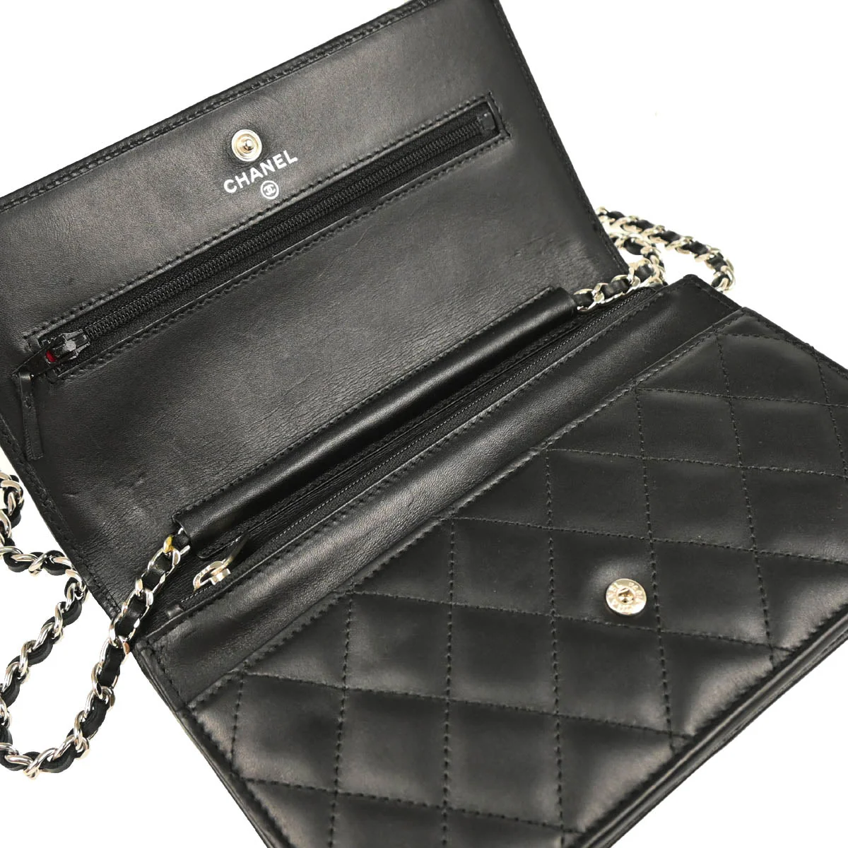 Chanel 2010-2011 Black Calfskin Cambon Ligne WOC - Image 8