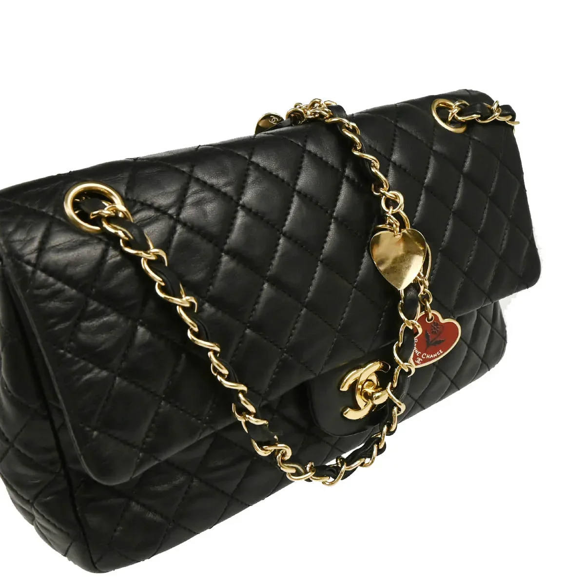 Chanel 2009-2010 Black Lambskin Valentine Shoulder Bag - Image 3