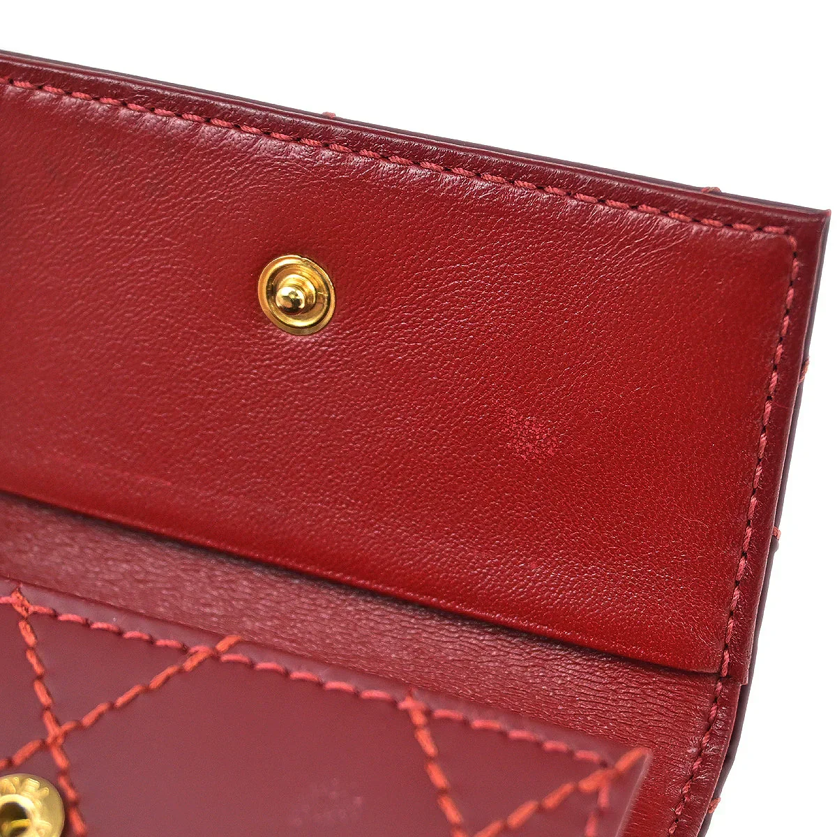 Chanel 2003-2004 Red Calfskin Wild Stitch Six Hook Key Case Small Good - Image 7
