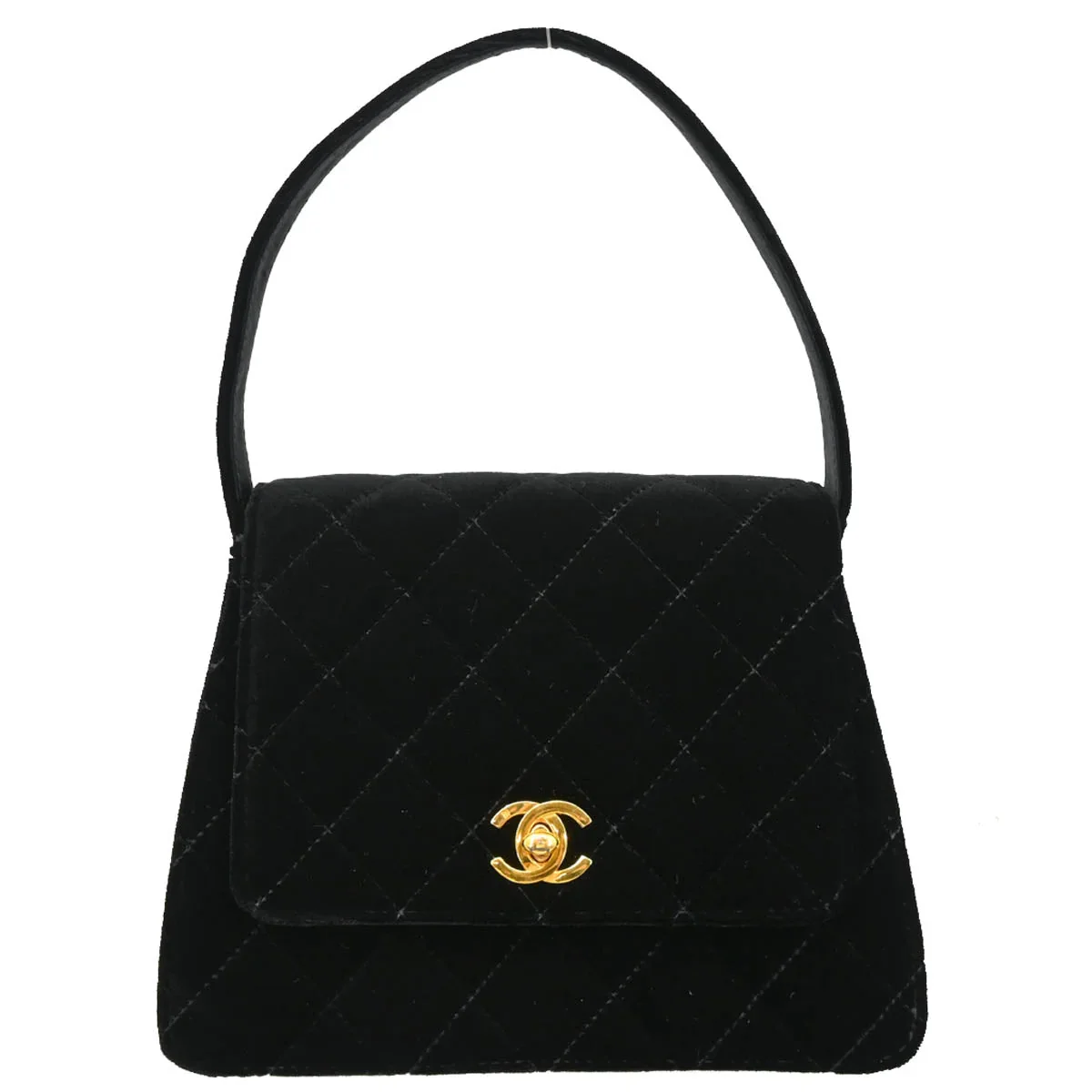 Chanel 1997-1999 Black Velvet Handbag