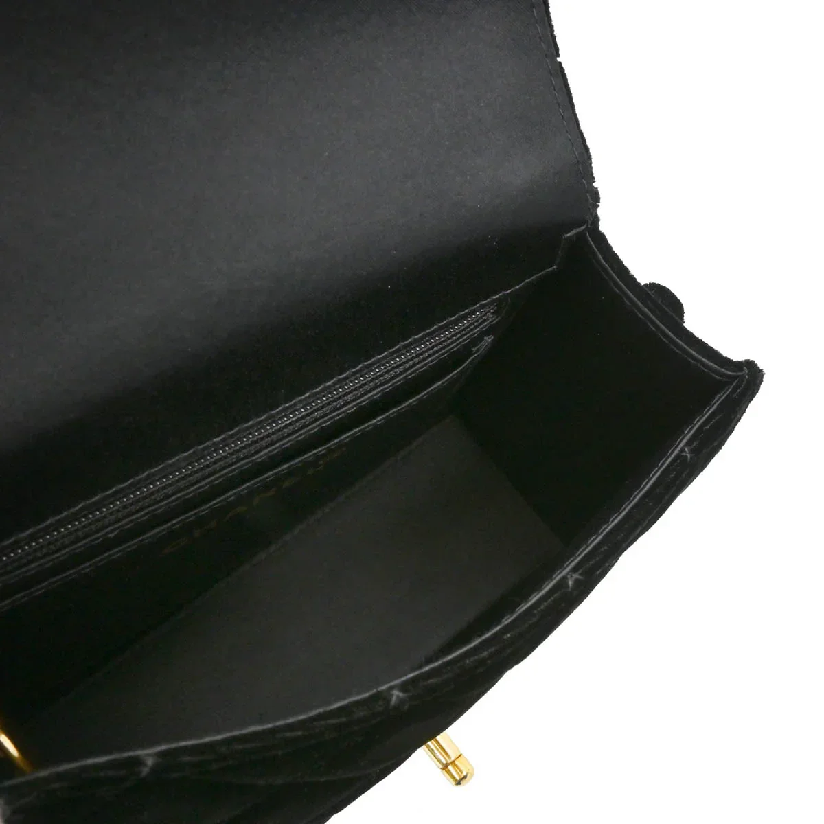 Chanel 1997-1999 Black Velvet Handbag - Image 4