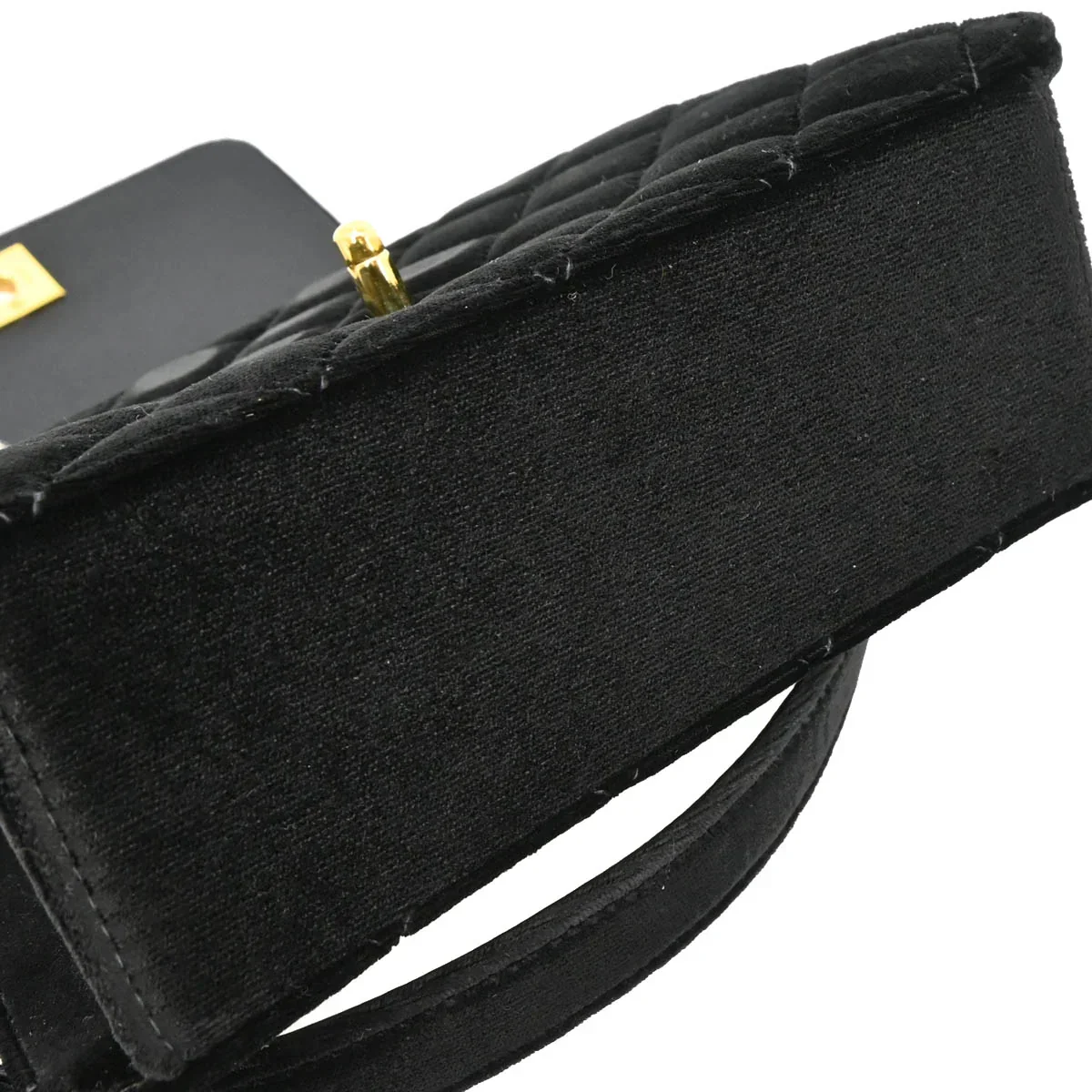 Chanel 1997-1999 Black Velvet Handbag - Image 5