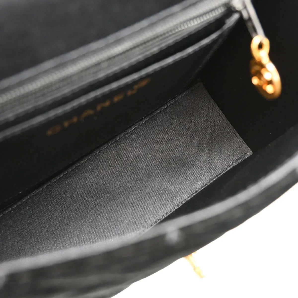 Chanel 1997-1999 Black Velvet Handbag - Image 9