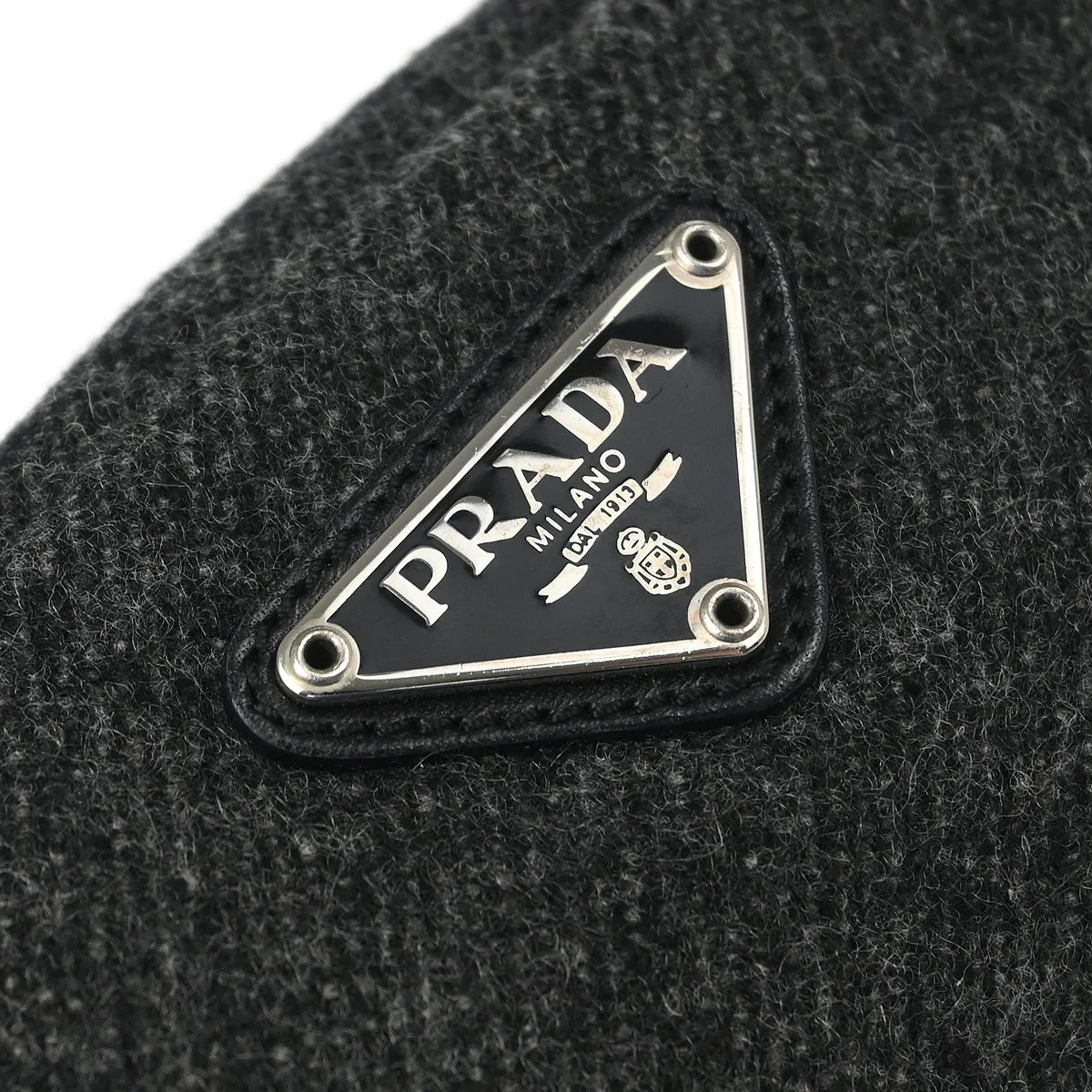 Prada Gray Wool Pouch - Image 3