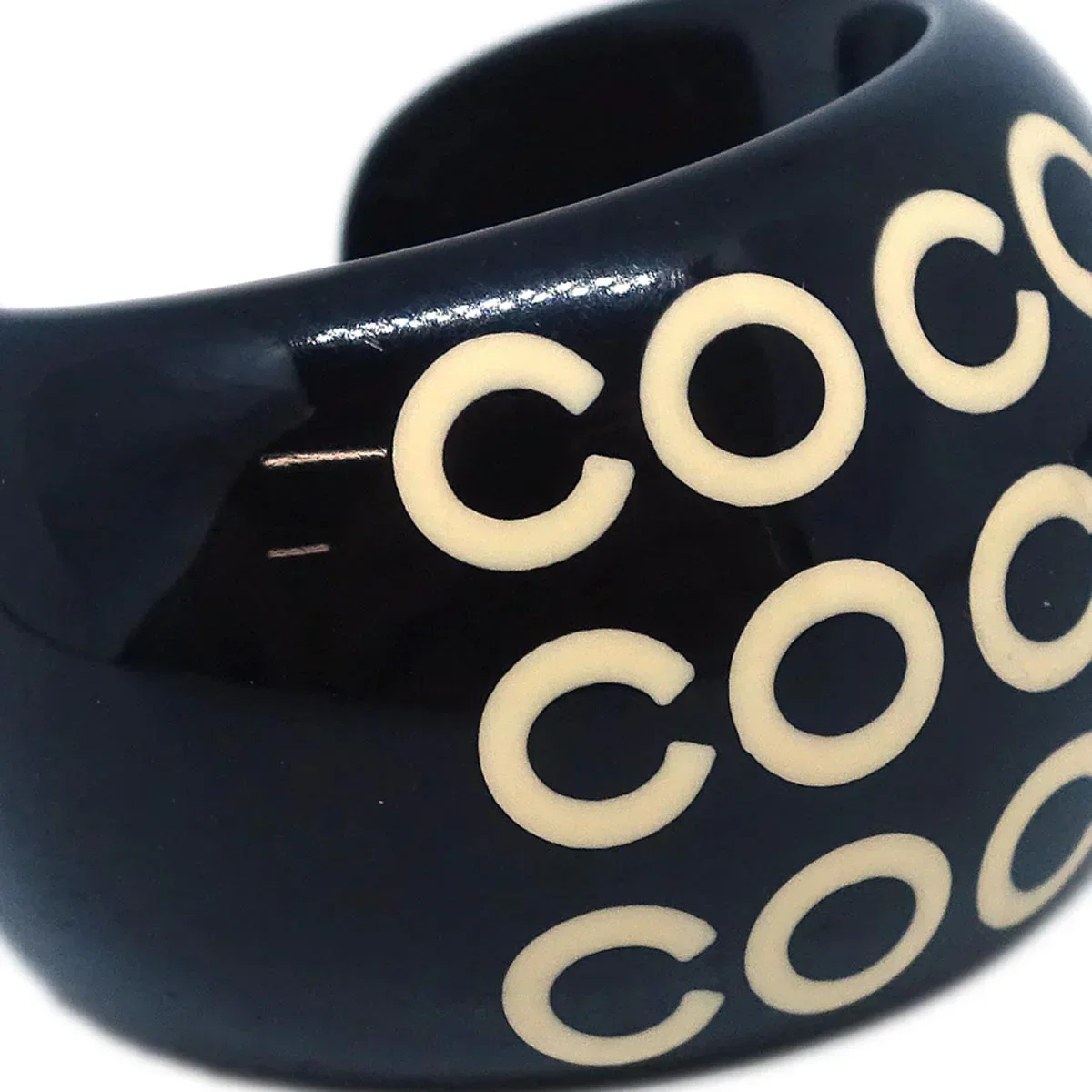 Chanel Ring Black Acrylic #53 #13 01P - Image 2