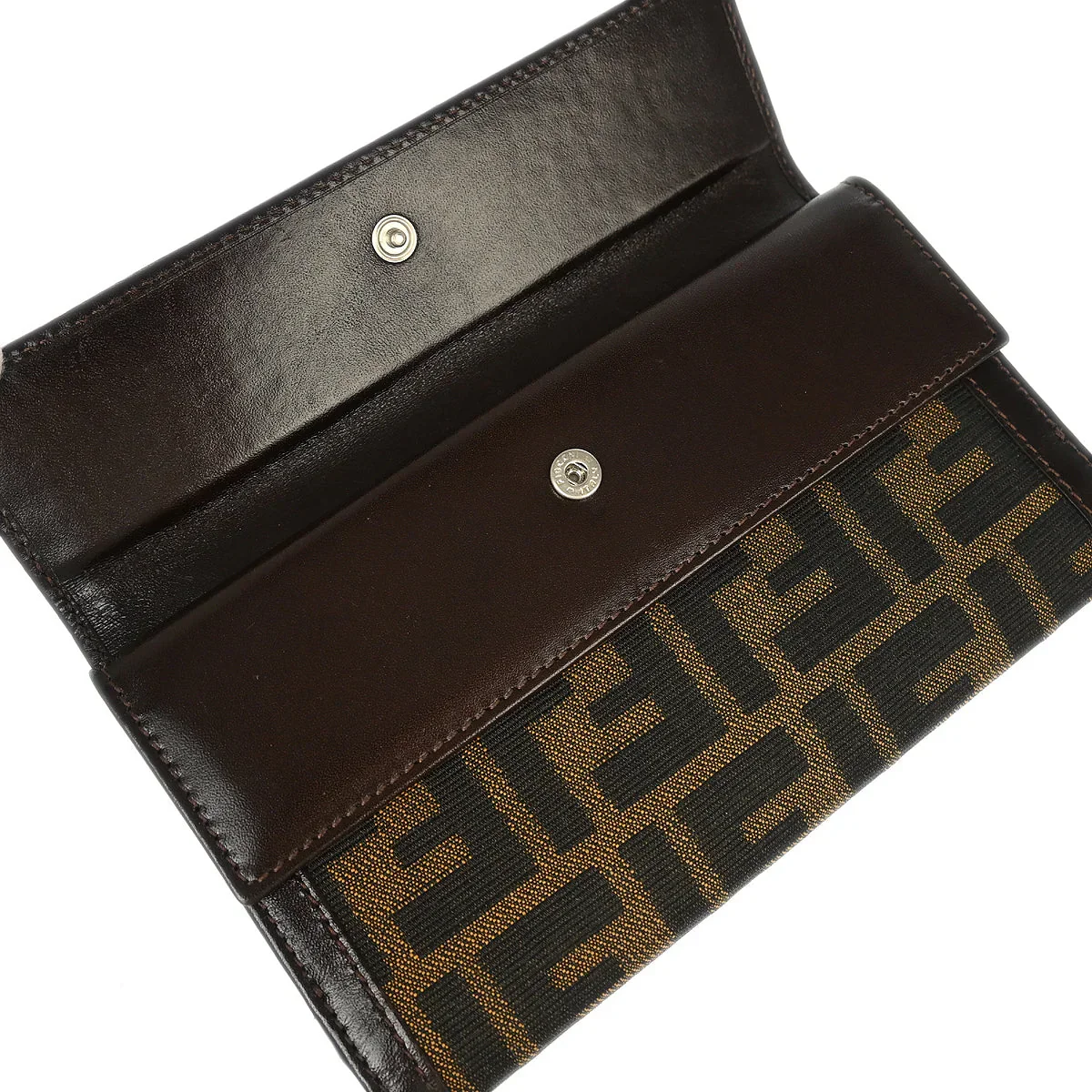 Fendi 2008 Brown Zucca Wallet Purse - Image 4