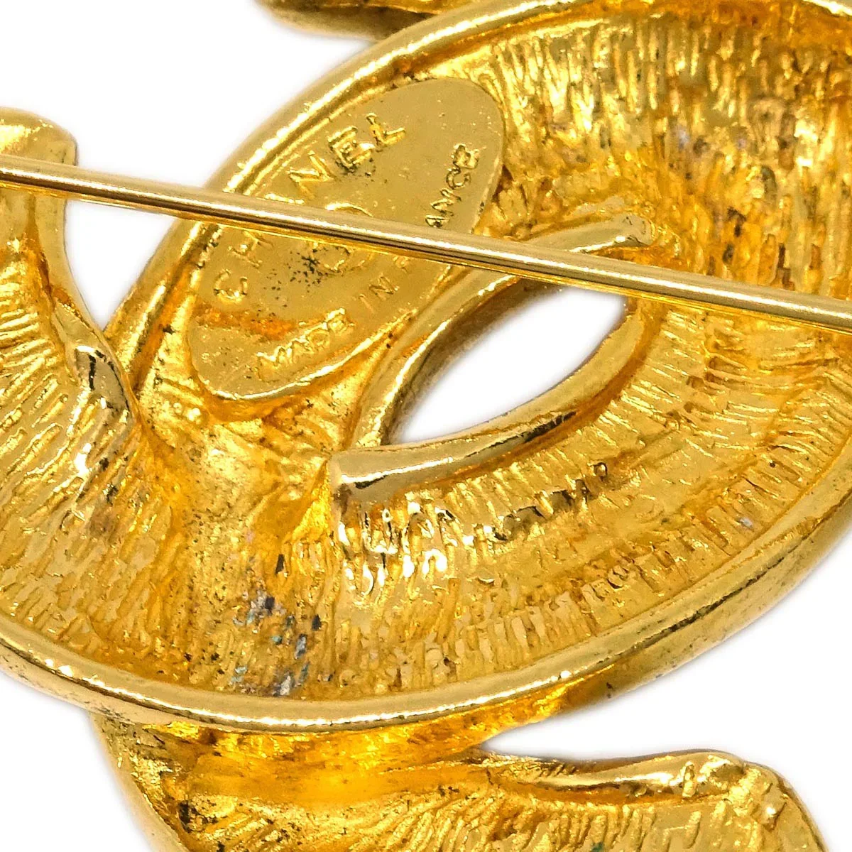 Chanel Quilted CC Brooch Pin Gold 1153 - Image 3