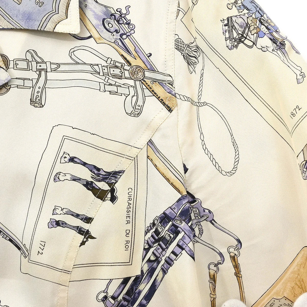 Hermes Short Sleeve Shirt Blouse White #38 - Image 7
