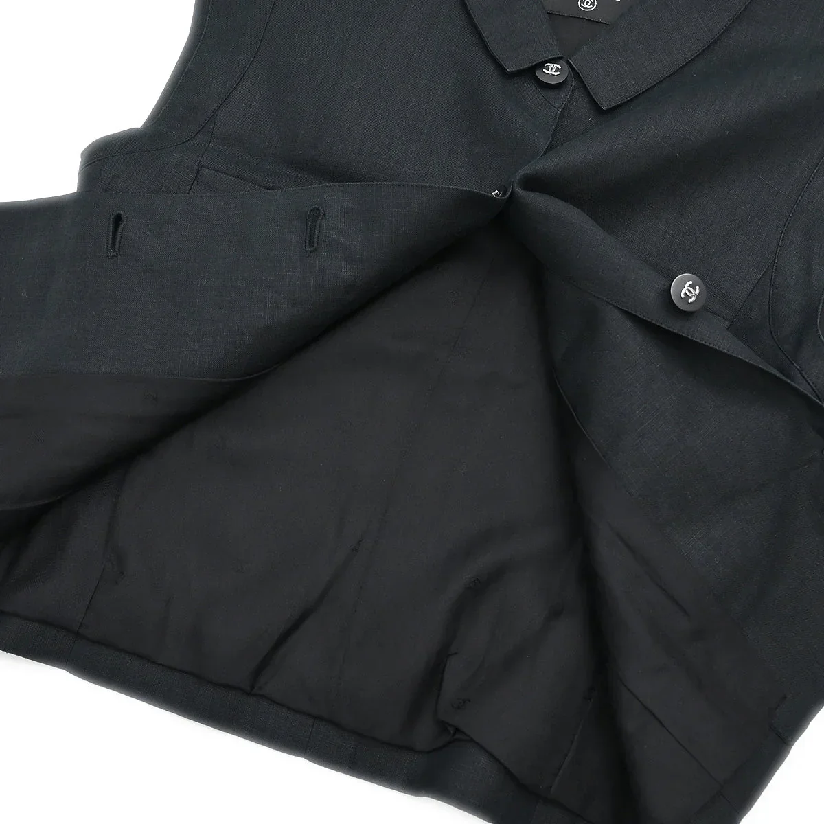Chanel Sleeveless Vest Jacket Black - Image 7