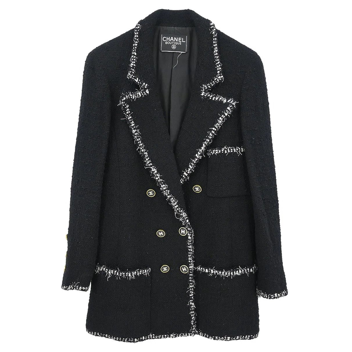Chanel Double Breasted Jacket Black
