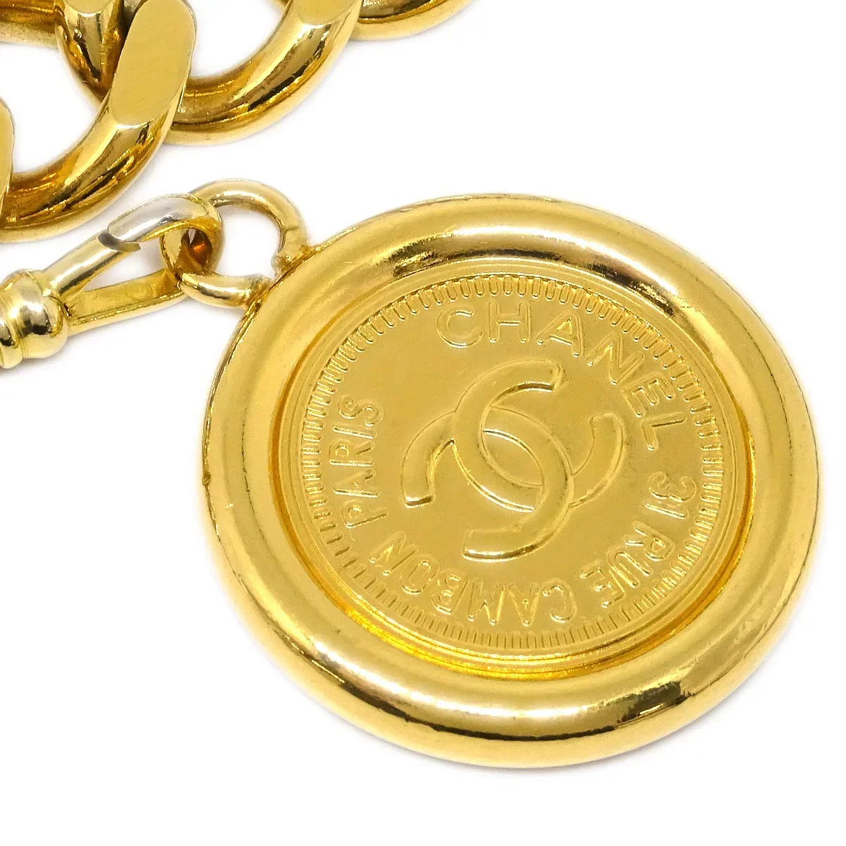 Chanel Medallion Charm Chain Belt Gold 94A Small Good - Image 2