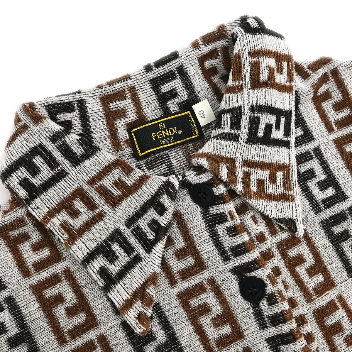 Fendi Short Sleeve Top Zucca Gray #40 - Image 3