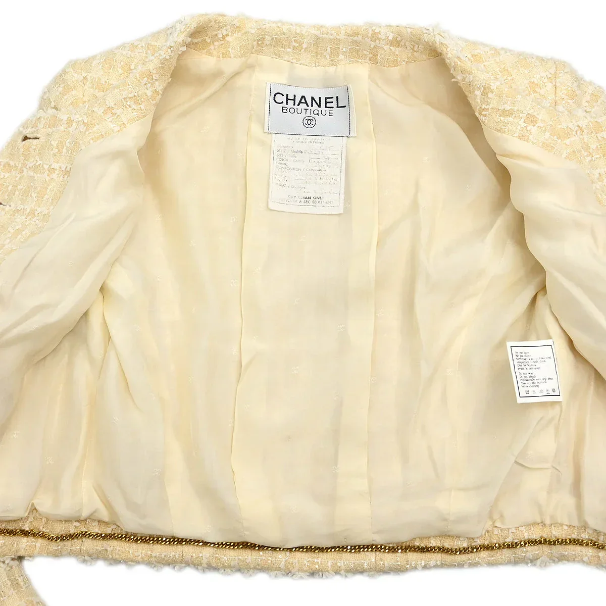 Chanel Collarless Single Breasted Jacket White #34 - Image 6