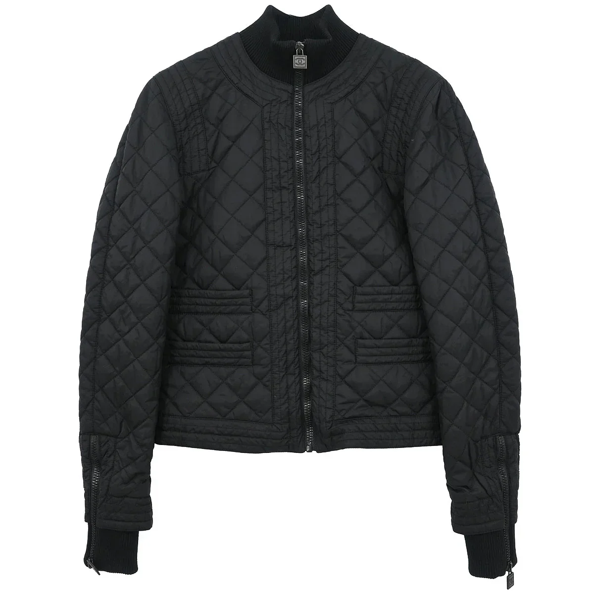 Chanel 2005 Sport Line Zip Up Jacket Black #36