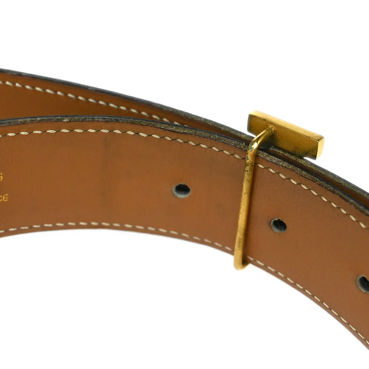 Hermes Blue Indigo Box Calf Constance Reversible Belt #75 Small Good - Image 3