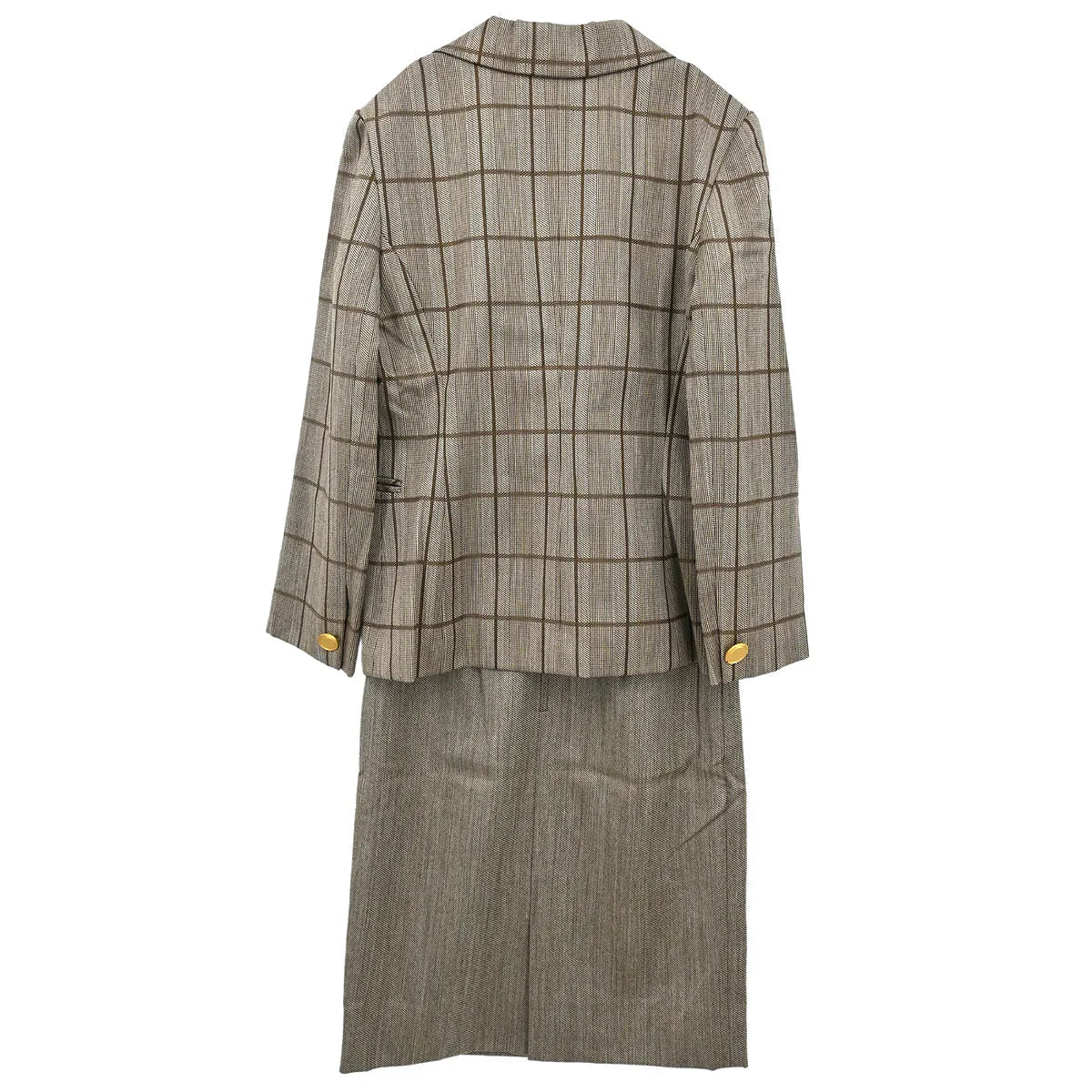 Christian Dior Setup Suit Jacket Skirt Brown #9 - Image 2